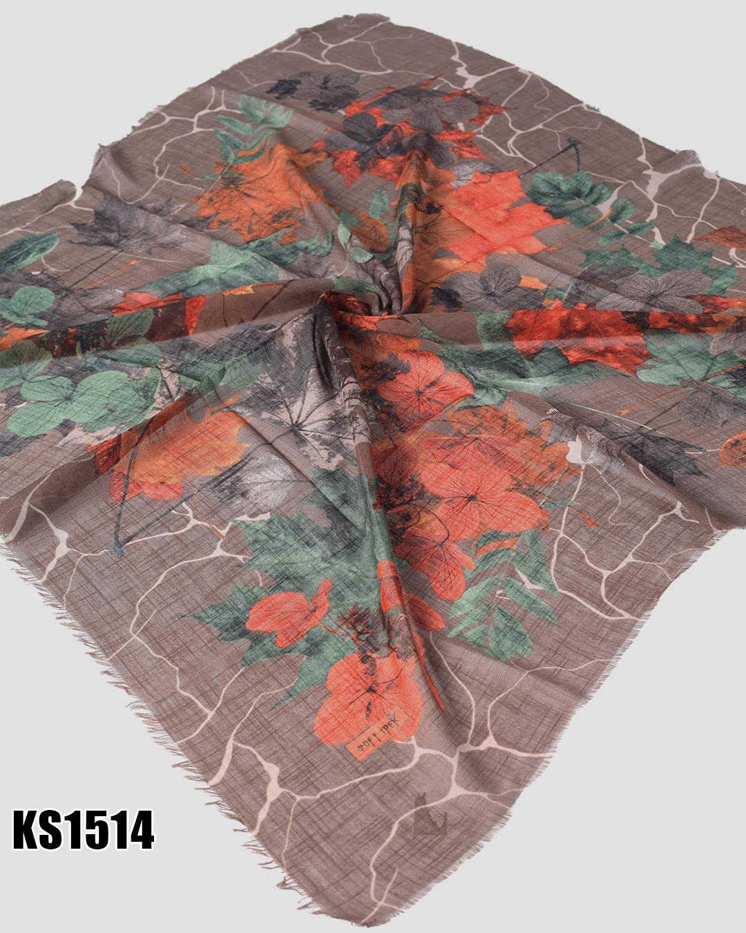 Soft İpek 100*100cm Flamlı Eşarp KS1514-1410KS1514