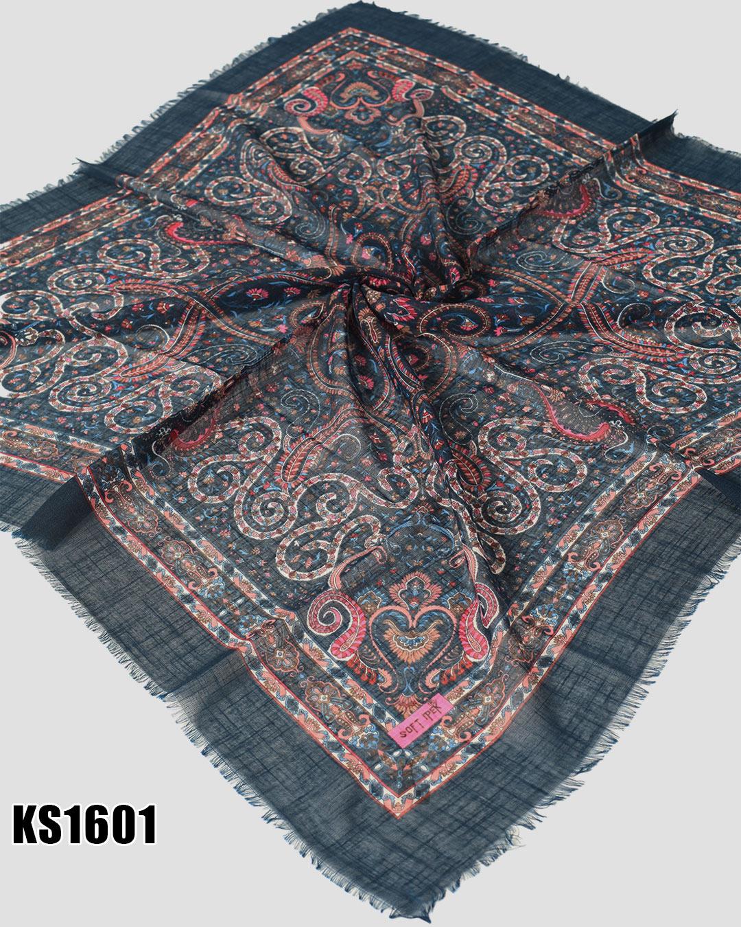 Soft İpek 100*100cm Flamlı Eşarp KS1601-1416KS1601