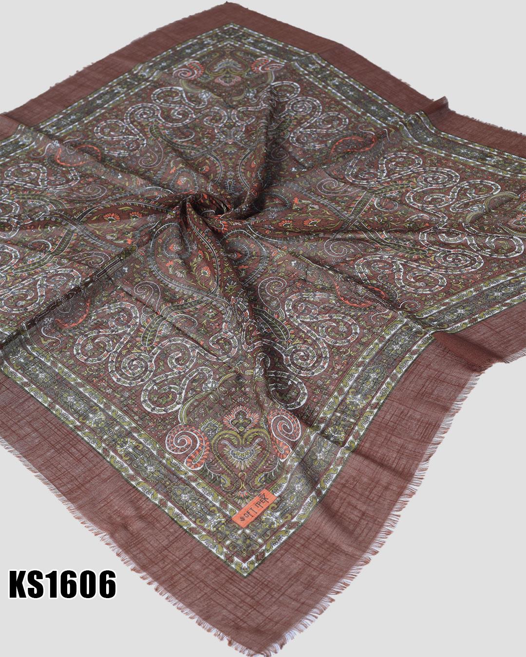 Soft İpek 100*100cm Flamlı Eşarp KS1606-1433KS1606
