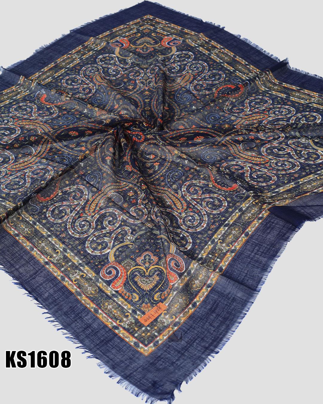 Soft İpek 100*100cm Flamlı Eşarp KS1608-1436KS1608