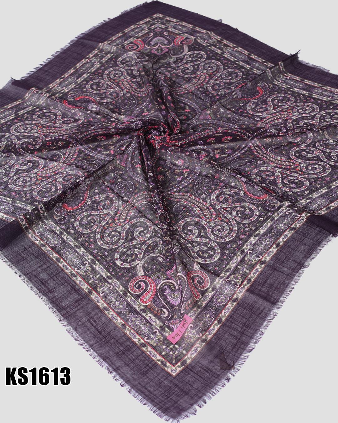 Soft İpek 100*100cm Flamlı Eşarp KS1613-1507KS1613