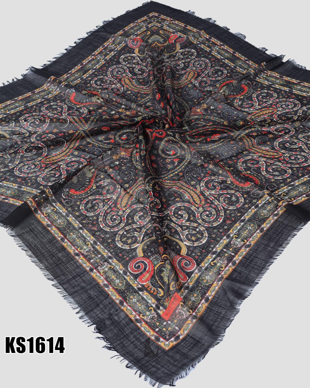 Soft İpek 100*100cm Flamlı Eşarp KS1614-1508KS1614