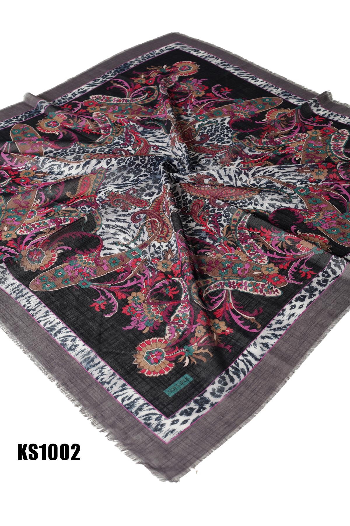 Soft İpek Flamlı Eşarp KS1002-3421KS1002