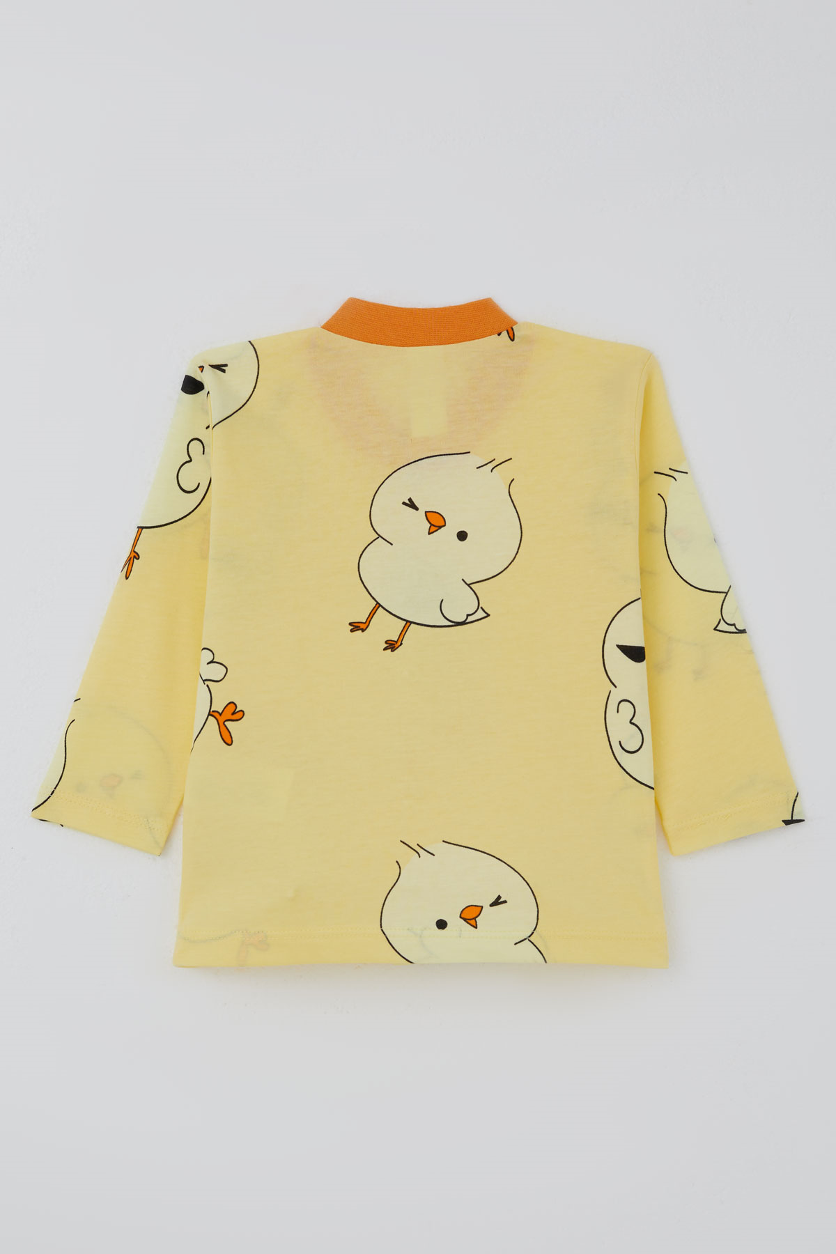 Breeze Erkek Bebek Pijama Takımı Safari Temalı Sevimli Civciv Desenli Önden Çıtçıtlı Sarı (4 Ay - 1 Yaş)