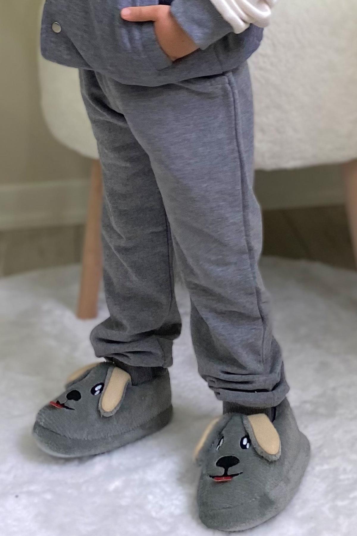 Breeze Erkek Çocuk Eşofman Altı Cepli Koyu Gri Melanj (3-8 Yaş)