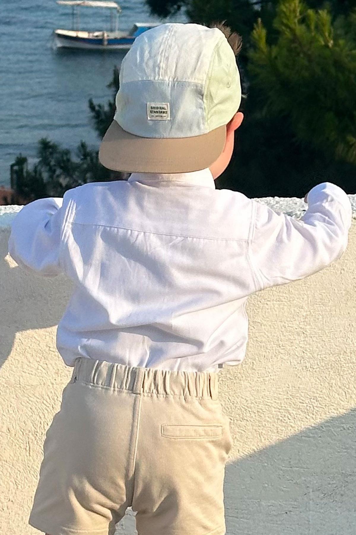 Breeze Erkek Çocuk Gömlek Armalı Düğmeli Beyaz (3-7 Yaş)