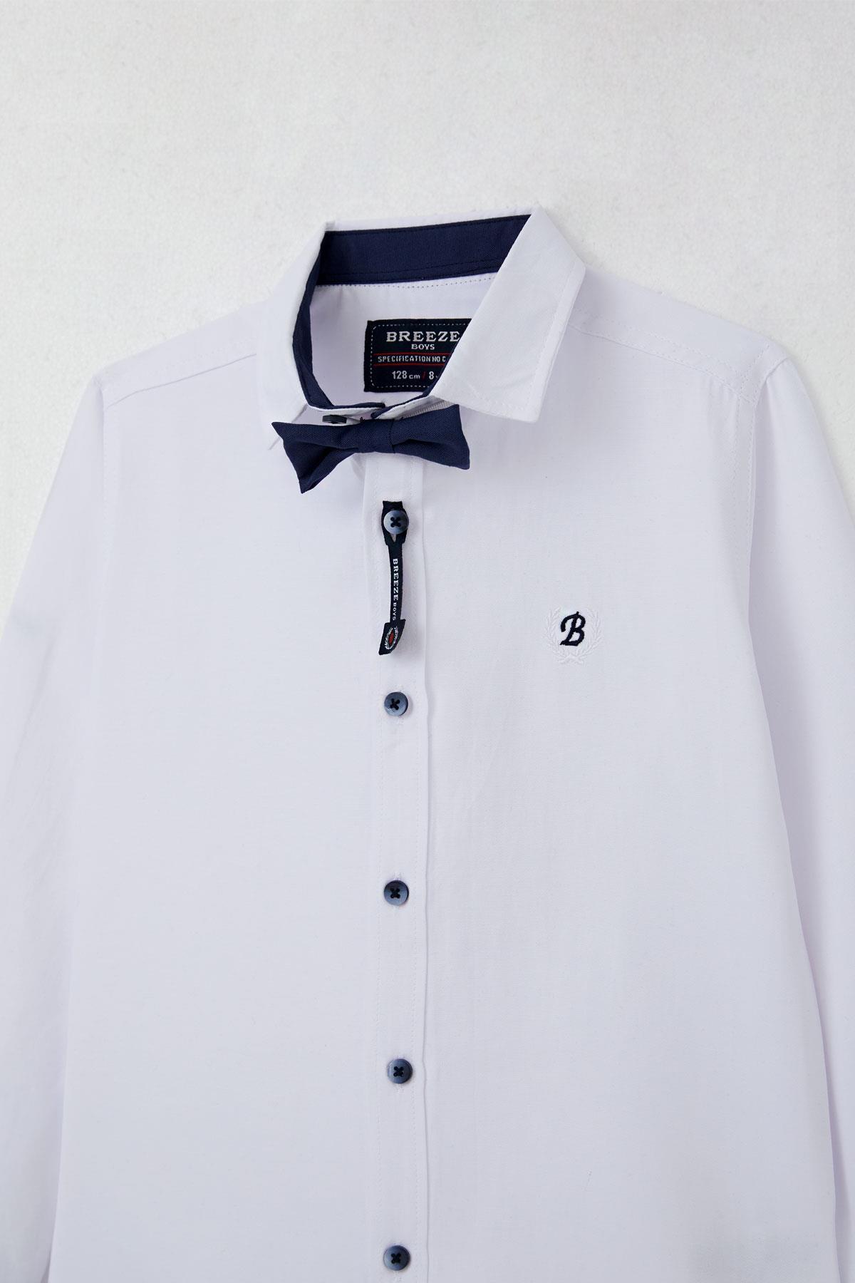 Breeze Erkek Çocuk Gömlek Papyonlu Beyaz (8-12 Yaş)