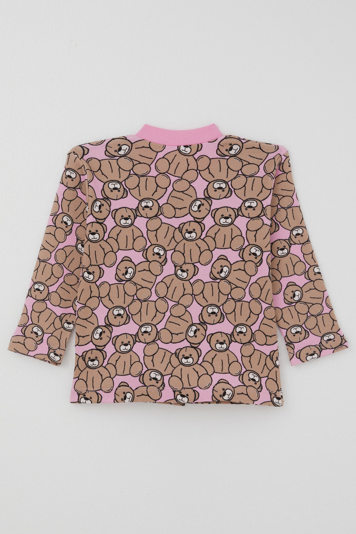 Breeze Kız Bebek Pijama Takımı Sevimli Oyuncak Ayıcık Desenli Önden Çıtçıtlı Pembe (4 Ay-1 Yaş)