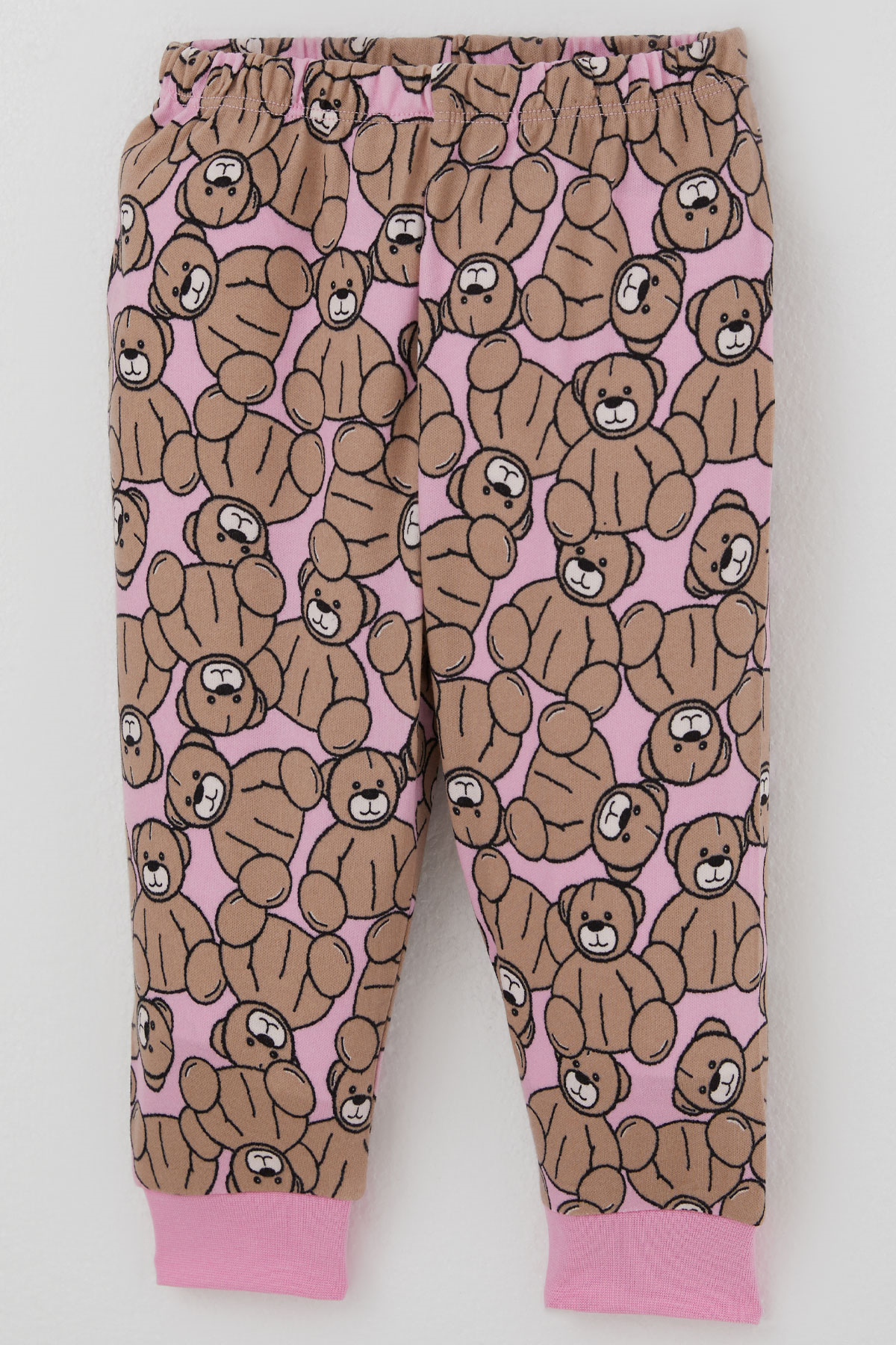 Breeze Kız Bebek Pijama Takımı Sevimli Oyuncak Ayıcık Desenli Önden Çıtçıtlı Pembe (4 Ay-1 Yaş)