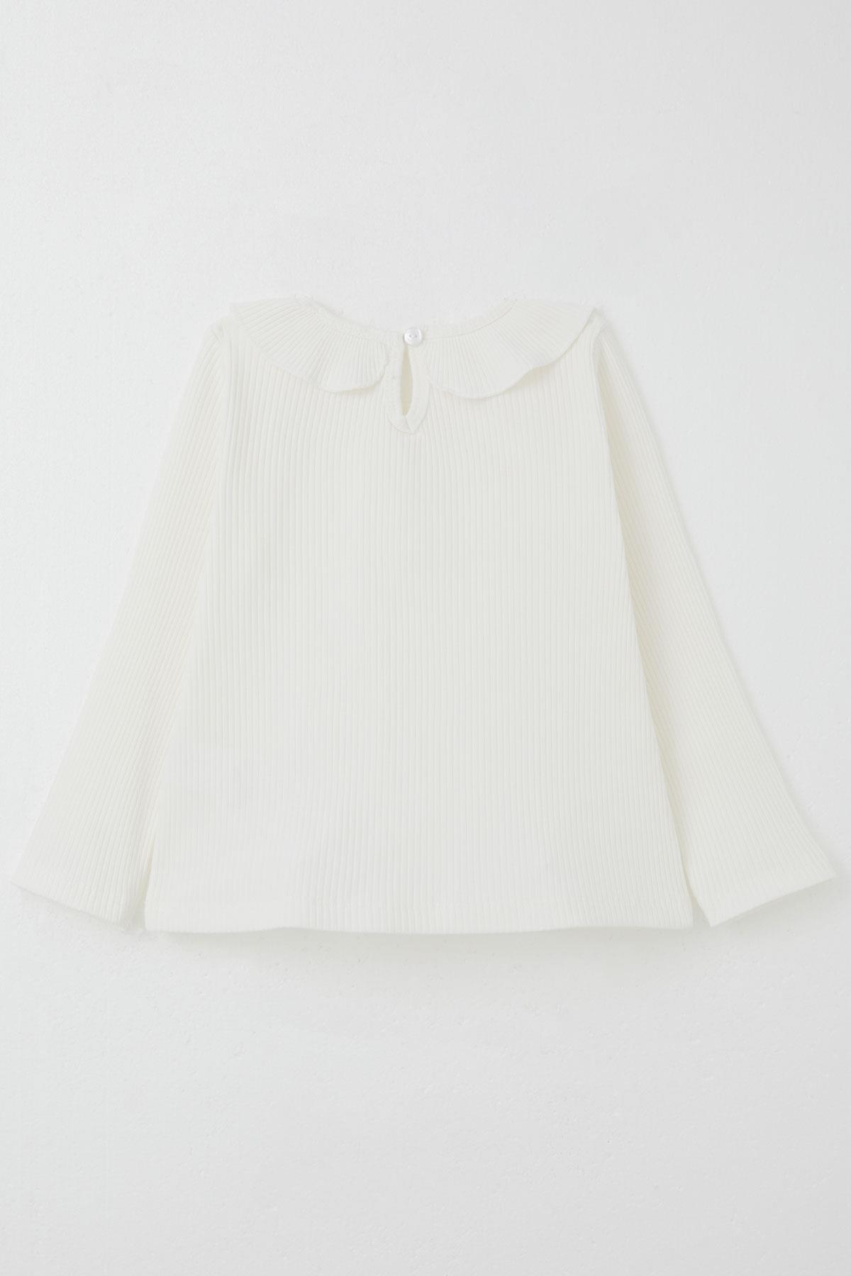 Breeze Kız Çocuk Uzun Kollu Jile Elbise Bodyli Çiçek Desenli Su Yeşili (3-8 Yaş)