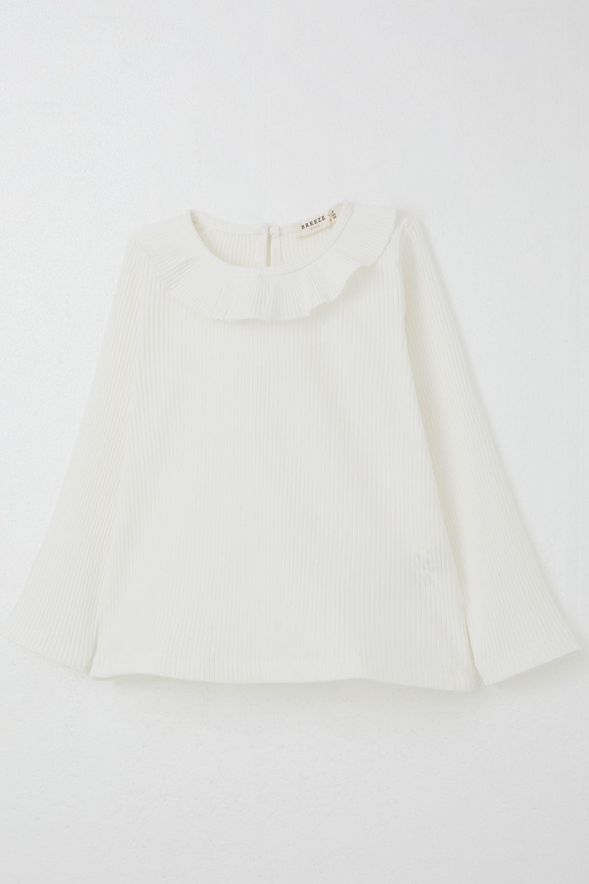 Breeze Kız Çocuk Uzun Kollu Jile Elbise Bodyli Çiçek Desenli Su Yeşili (3-8 Yaş)