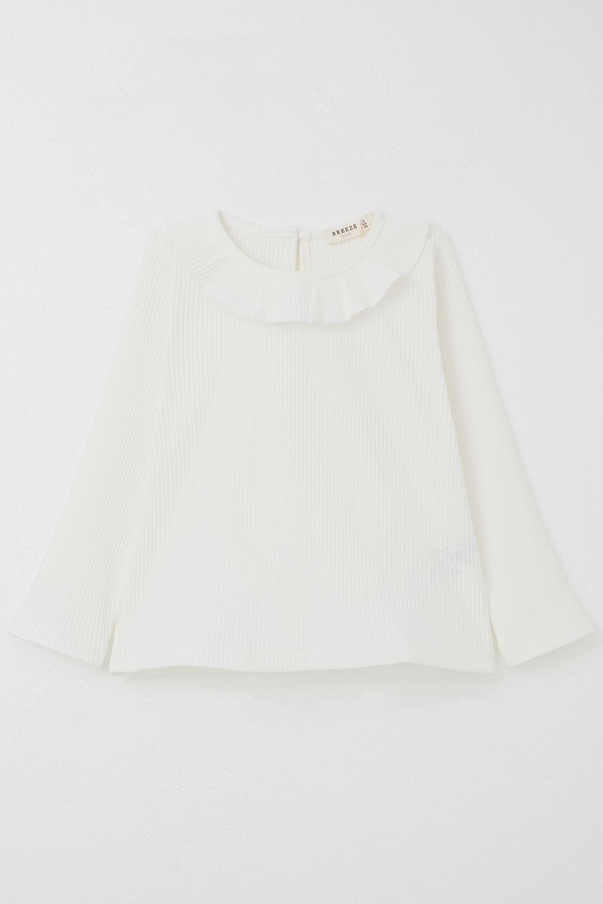 Breeze Kız Çocuk Uzun Kollu Jile Elbise Bodyli Çiçek Desenli Su Yeşili (3-8 Yaş)