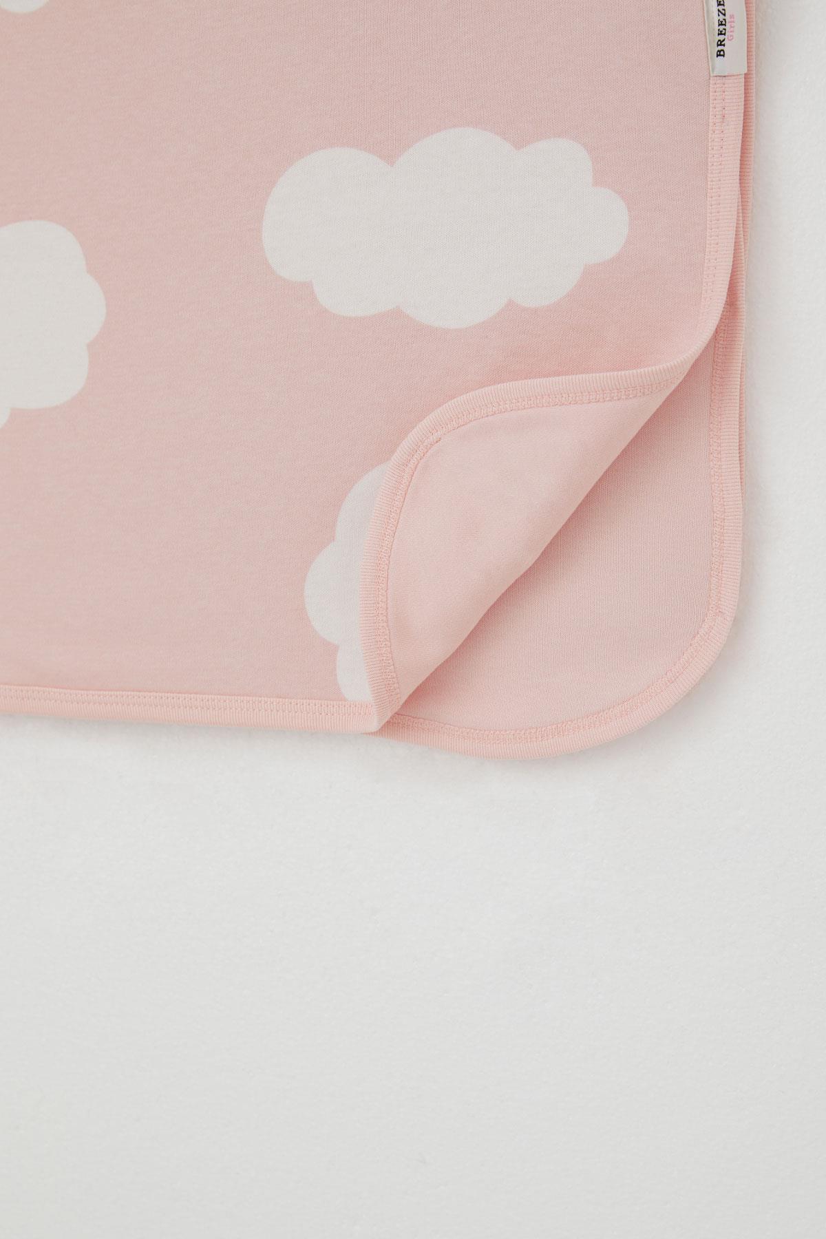 Breeze  Yenidoğan Bebek Battaniyesi Bulut Desenli Pembe (Standart)