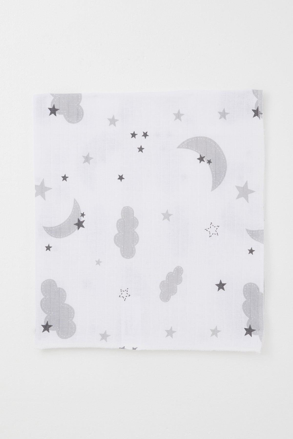 Breeze Yenidoğan Bebek Müslin Battaniye Gökyüzü Temalı Ekru (Standart)