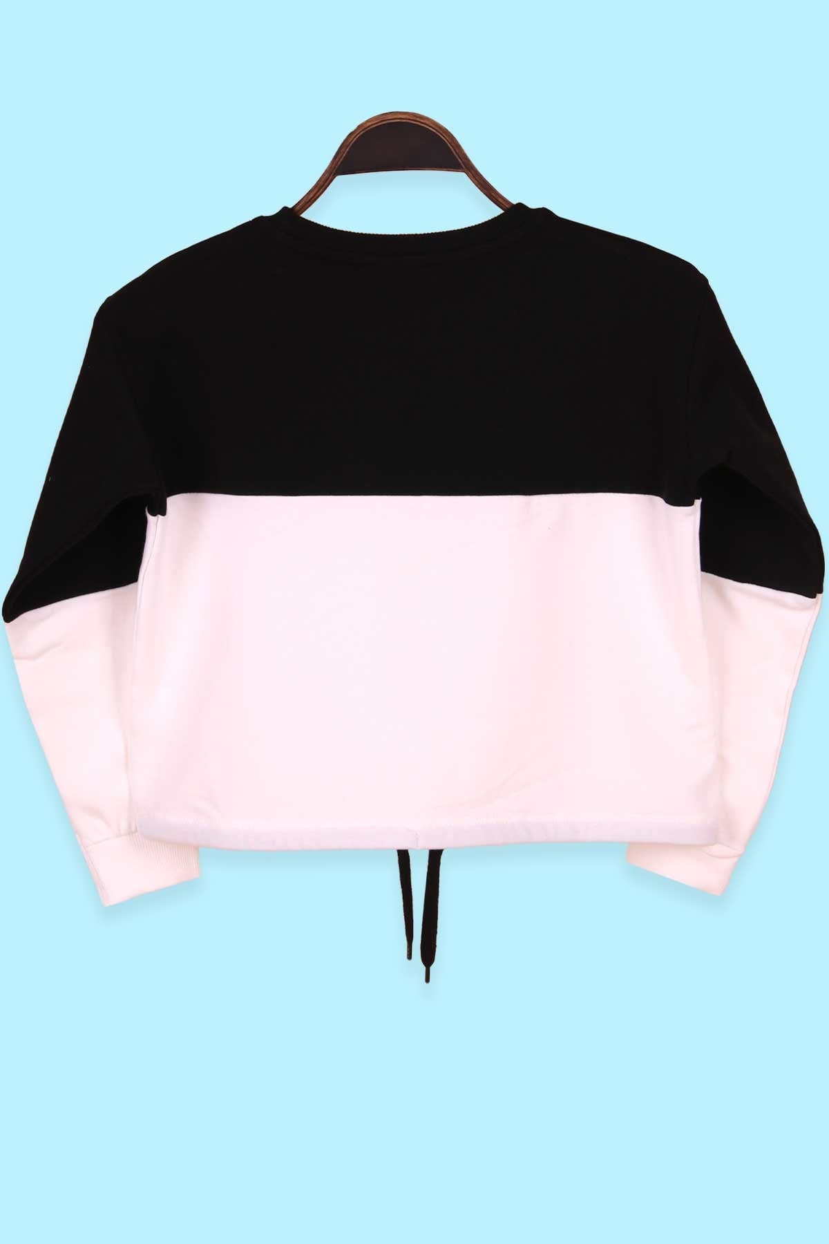 Kız Çocuk Sweatshirt Göbek Üstü Baskılı Ekru (9-14 Yaş)