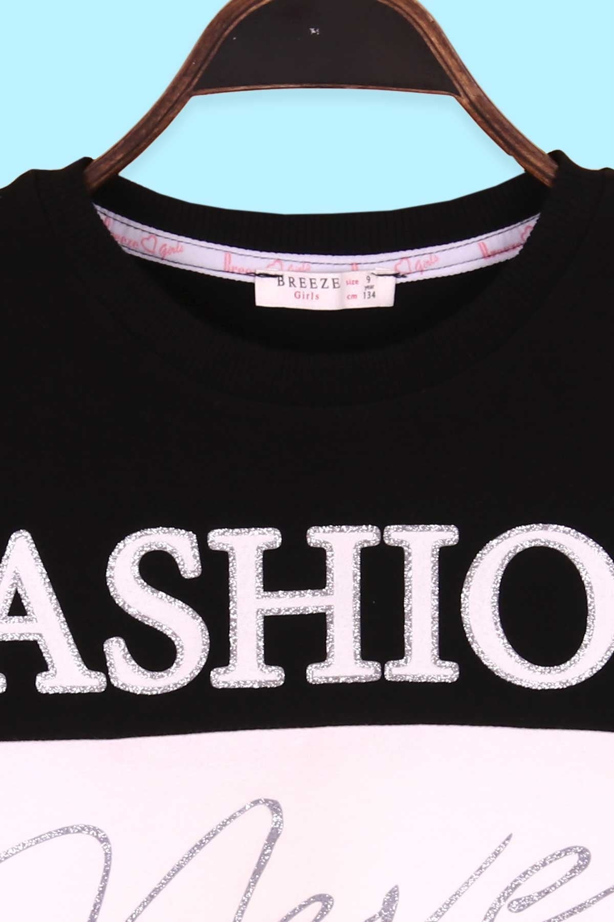 Kız Çocuk Sweatshirt Göbek Üstü Baskılı Ekru (9-14 Yaş)