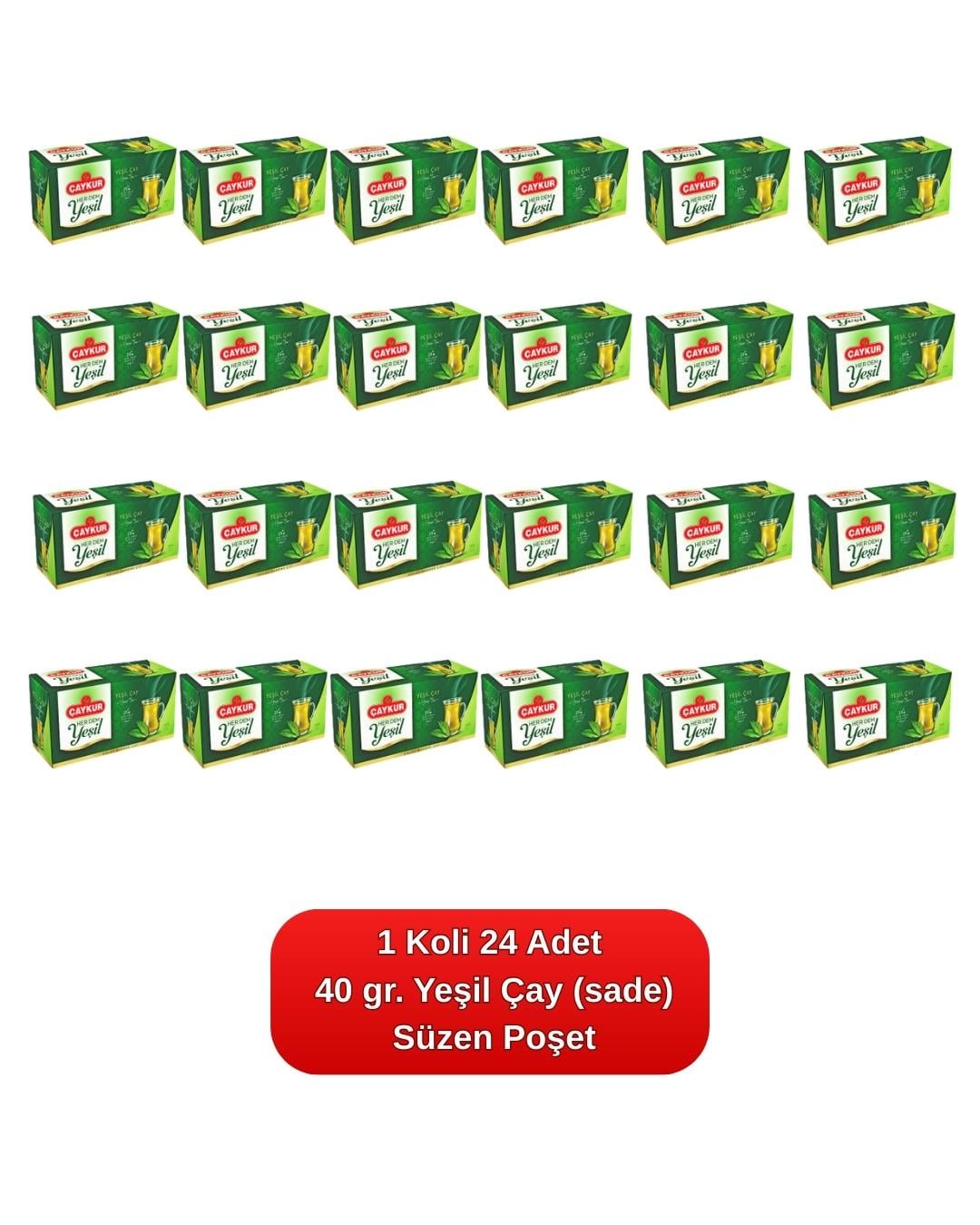 Yeşil Çay Süzen Poşet (Sade) 40 gr. 24'lü Paket