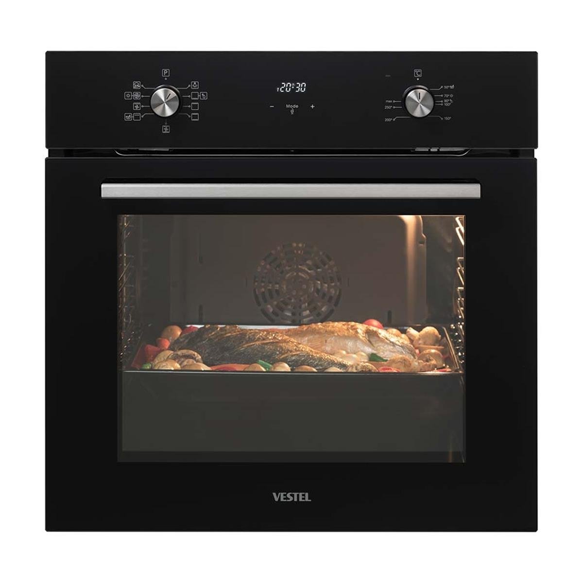 VestelAnkastre FırınlarVestel BO-7664 B Multifonksiyon Turbo Fan Siyah Cam kastre Fırın