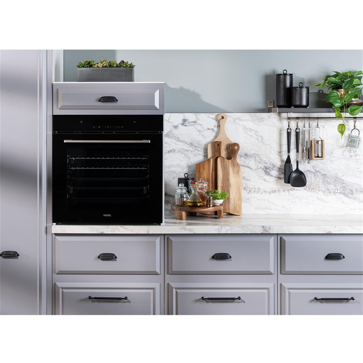 VestelAnkastre FırınlarVestel BO-8786 B Multifonksiyon Turbo Fan Siyah Cam kastre Fırın