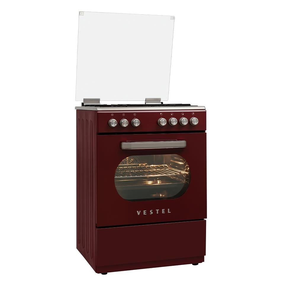 VestelAnkastre FırınlarVestel SF 8400 Retro Bordo 4 Gözü Gazlı A Enerji Sınıfı Solo Fırın