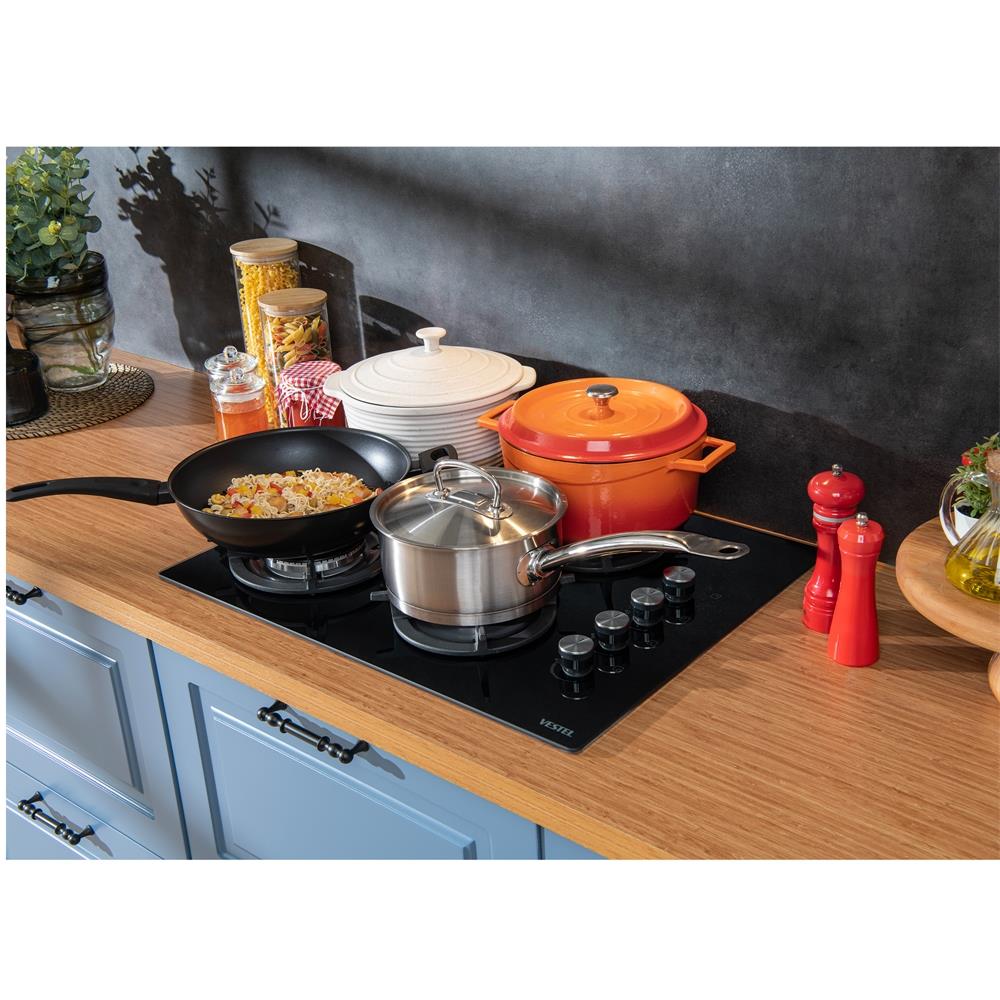VestelAnkastre OcaklarVestel AOB - 6104W 60 cm 4 Gözü Gazlı Ankastre Ocak