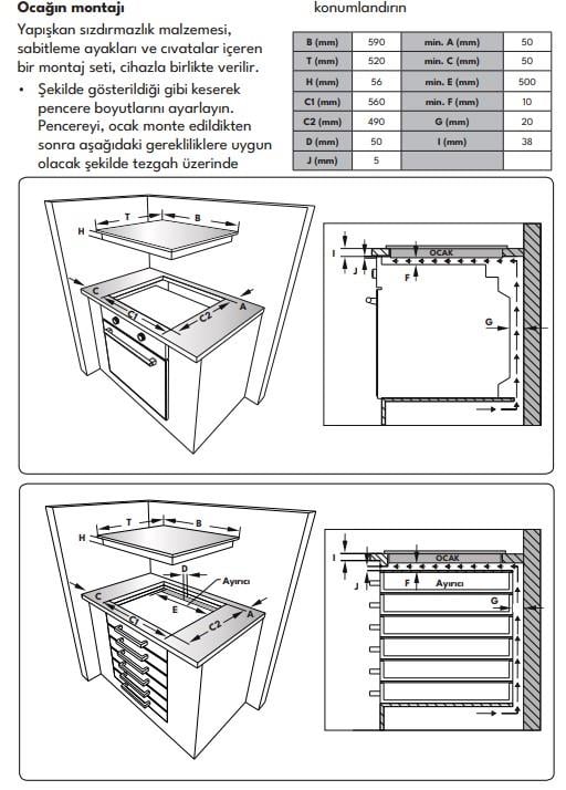 VestelAnkastre OcaklarVestel AOB - 6320 60 cm Vitroseramik Ankastre Ocak