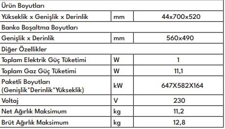 VestelAnkastre OcaklarVestel BH - 7115 WW 70 cm 5 Gözlü Ankastre Ocak