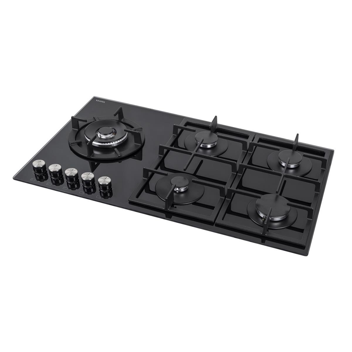 VestelAnkastre OcaklarVestel BH - 9115 BW 4 Göz Gaz Önden Kontrol Siyah Cam Tablalı Çerçeveli Ocak