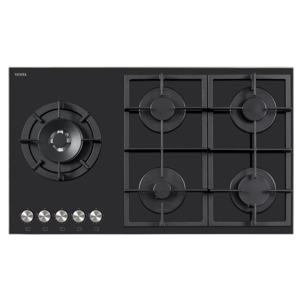 VestelAnkastre OcaklarVestel BH - 9115 BW 4 Göz Gaz Önden Kontrol Siyah Cam Tablalı Çerçeveli Ocak