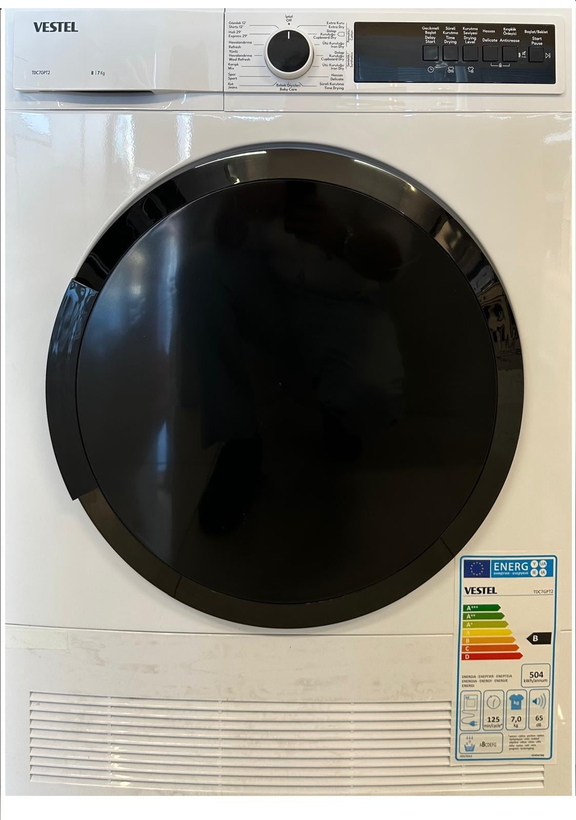 VestelÇamaşır Kurutma MakineleriVestel TDC7GPT2 7 kg Çamaşır Kurutma Makinesi Beyaz