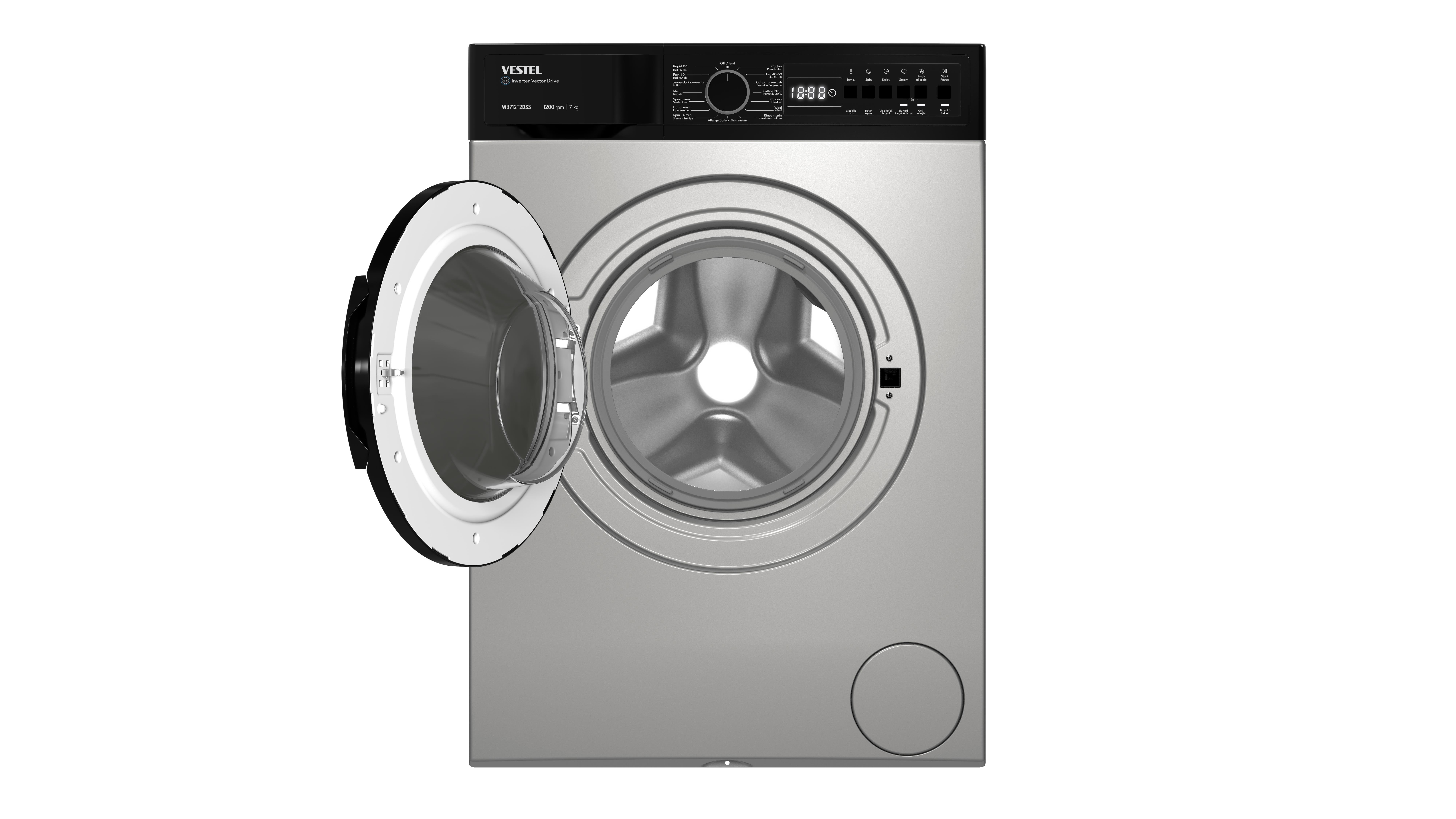VestelÇamaşır MakineleriVestel WB712T2DSS 7Kg Çamaşır Makinesi A+++ 