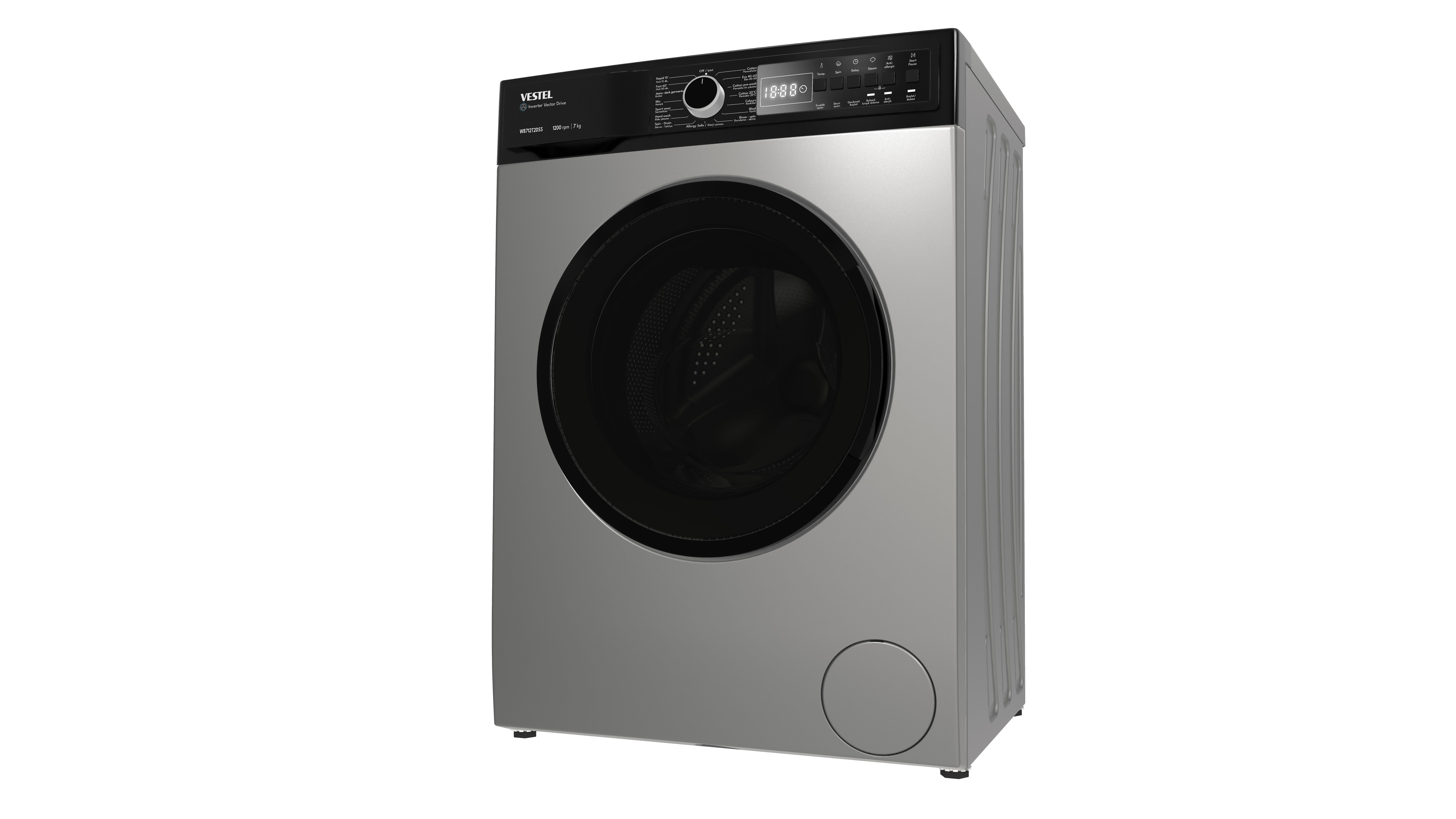 VestelÇamaşır MakineleriVestel WB712T2DSS 7Kg Çamaşır Makinesi A+++ 