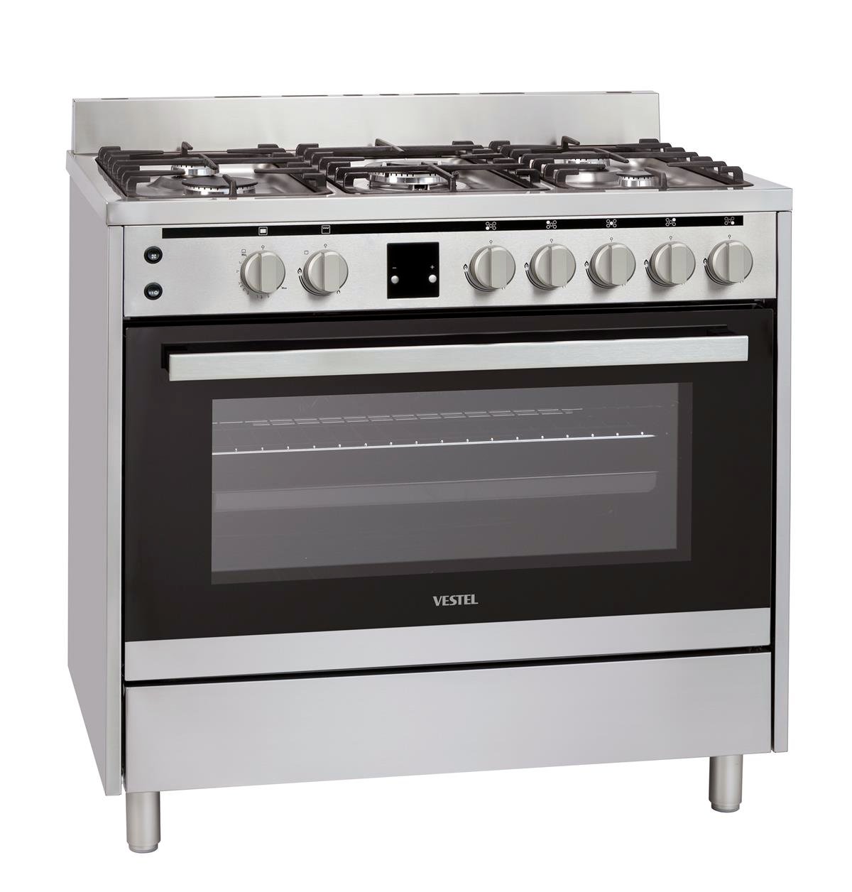 VestelSolo FırınlarVestel FC9P5009MX 90 cm, Elektrikli fırın, 5 Göz Gaz,  Beyaz, 86-60-62 cm