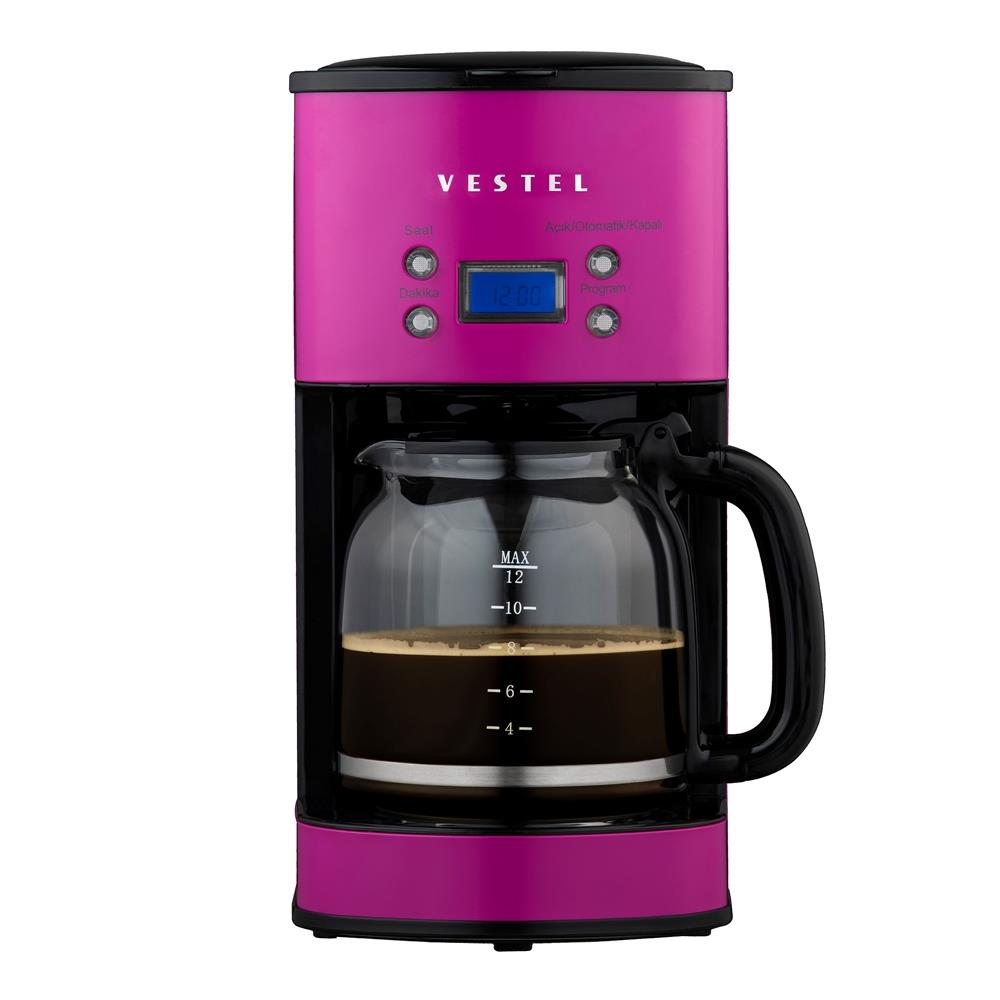 VestelTürk Kahve ve Kahve Filtre MakinesiVestel RETRO PEMBE Filtre Kahve Makinesi