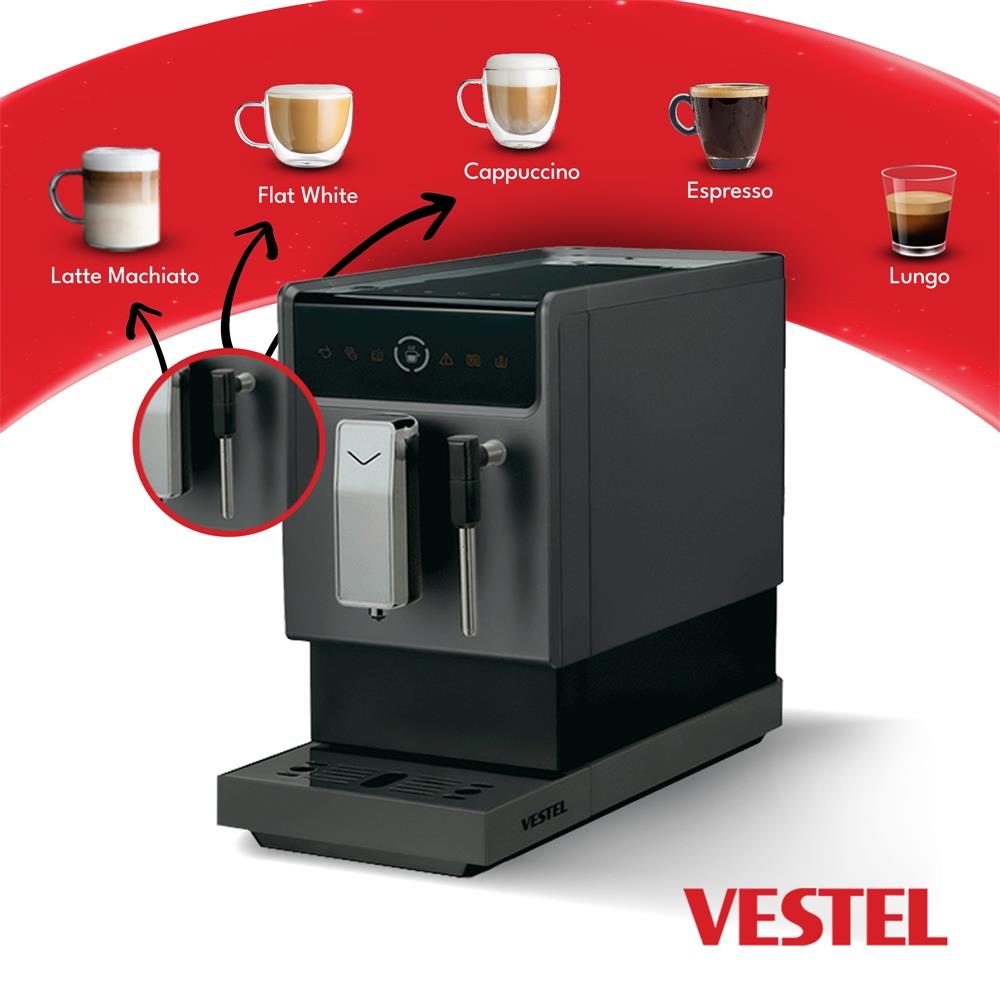 VestelTürk Kahve ve Kahve Filtre MakinesiVESTEL EM9114 Tam Otomatik Espresso Makinesi