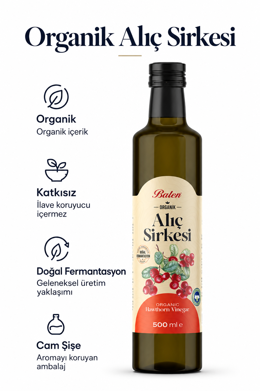 Balen Organik Alıç Sirkesi 500 Ml