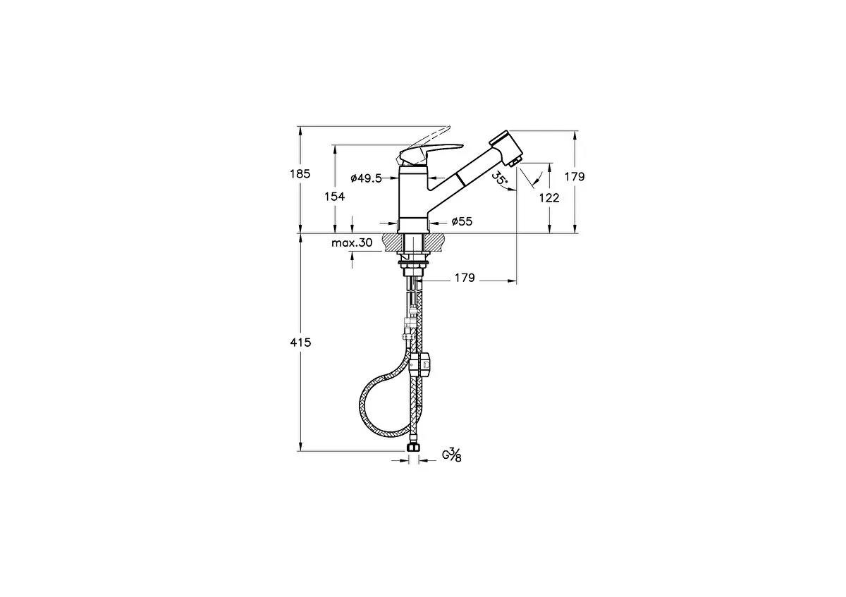 Artema Armix V3 Eviye Bataryası (El Duşlu), A41864VitrAA41864Eviye Bataryaları
