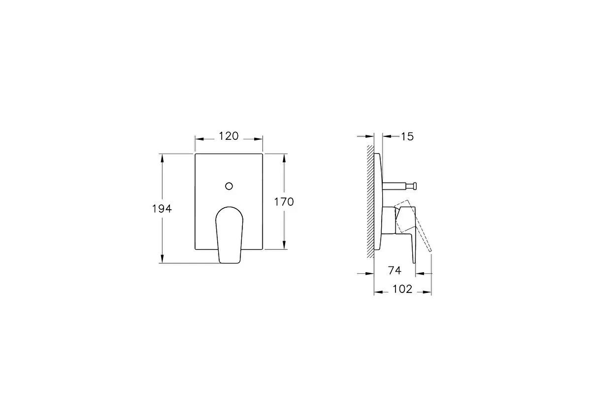 Artema Banyo Bataryası, Flow Square, Ankastre (Sıva Üstü Grubu) A43208ArtemaA43208Ankastre Bataryaları