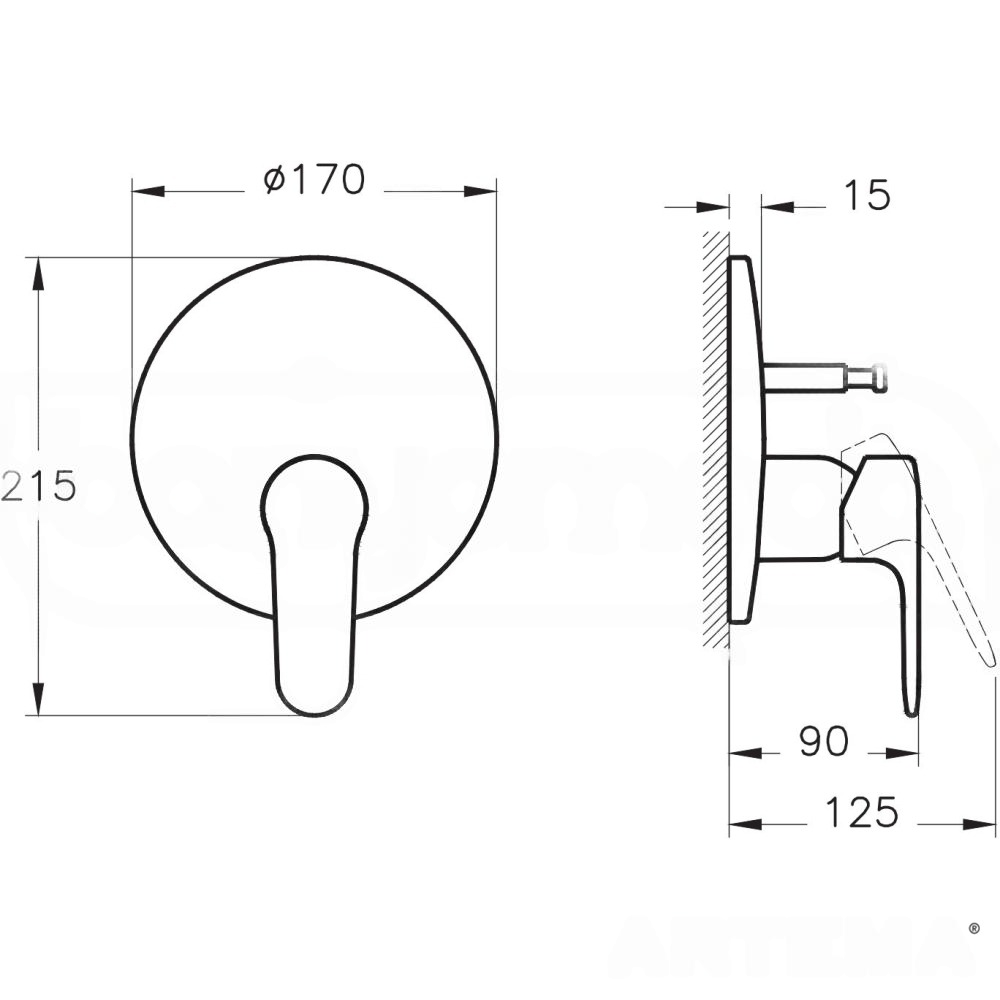 Artema Banyo Bataryası, Root Round, Ankastre, Soft Altın (Sıva Üstü Grubu) A4272774ArtemaA4272774Ankastre Bataryaları