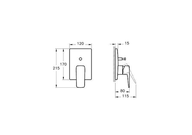 Artema Banyo Bataryası, Root Square, Ankastre, Fırçalı Nikel (Sıva Üstü Grubu) A4275234EXPArtemaA4275234EXPAnkastre Bataryaları