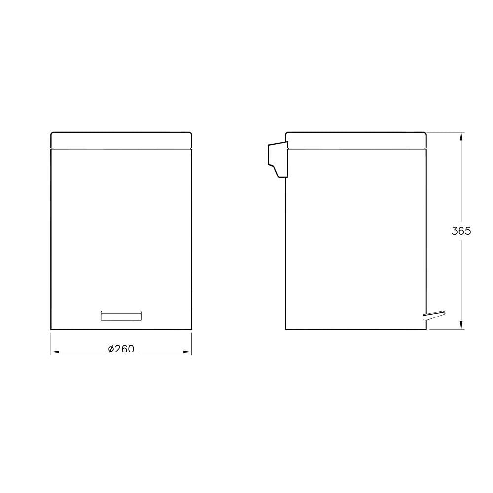 Artema Çöp Kovası, Arkitekta, 12 Litre, Parlak Paslanmaz Çelik, A44056ArtemaA44056Banyo Çöp Kovaları