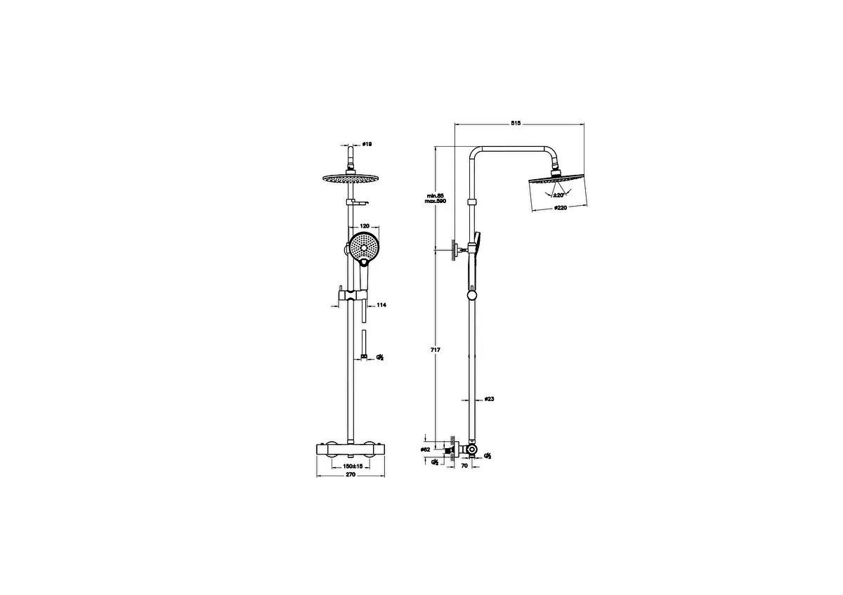 Artema Duş Bataryası, AquaHeat Joy 220, Duş Kolonu, Termostatik, A47200ArtemaA47200Duş Sistemleri
