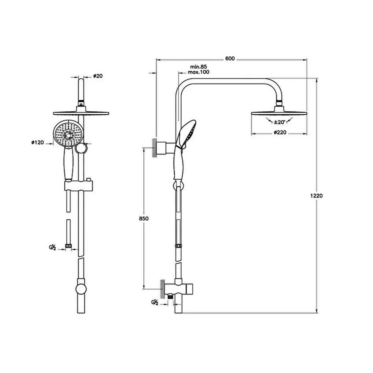Artema Duş Kolonu, System Rain, LH21, A45598ArtemaA45598Duş Başlıkları