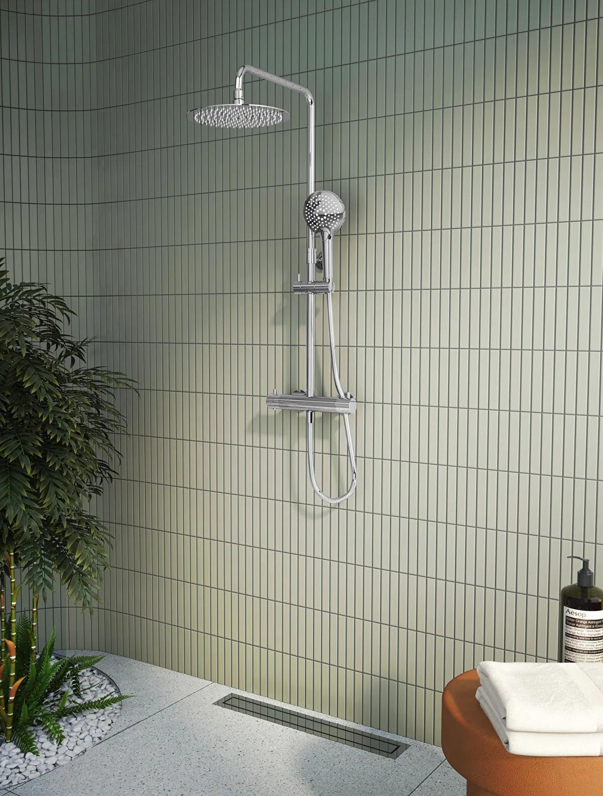 Artema Duş Kolonu ve Termostatik Duş Bataryası Sistemi, AquaHeat Bliss 250, A47201EXPVitrAA47201EXPDuş Başlıkları