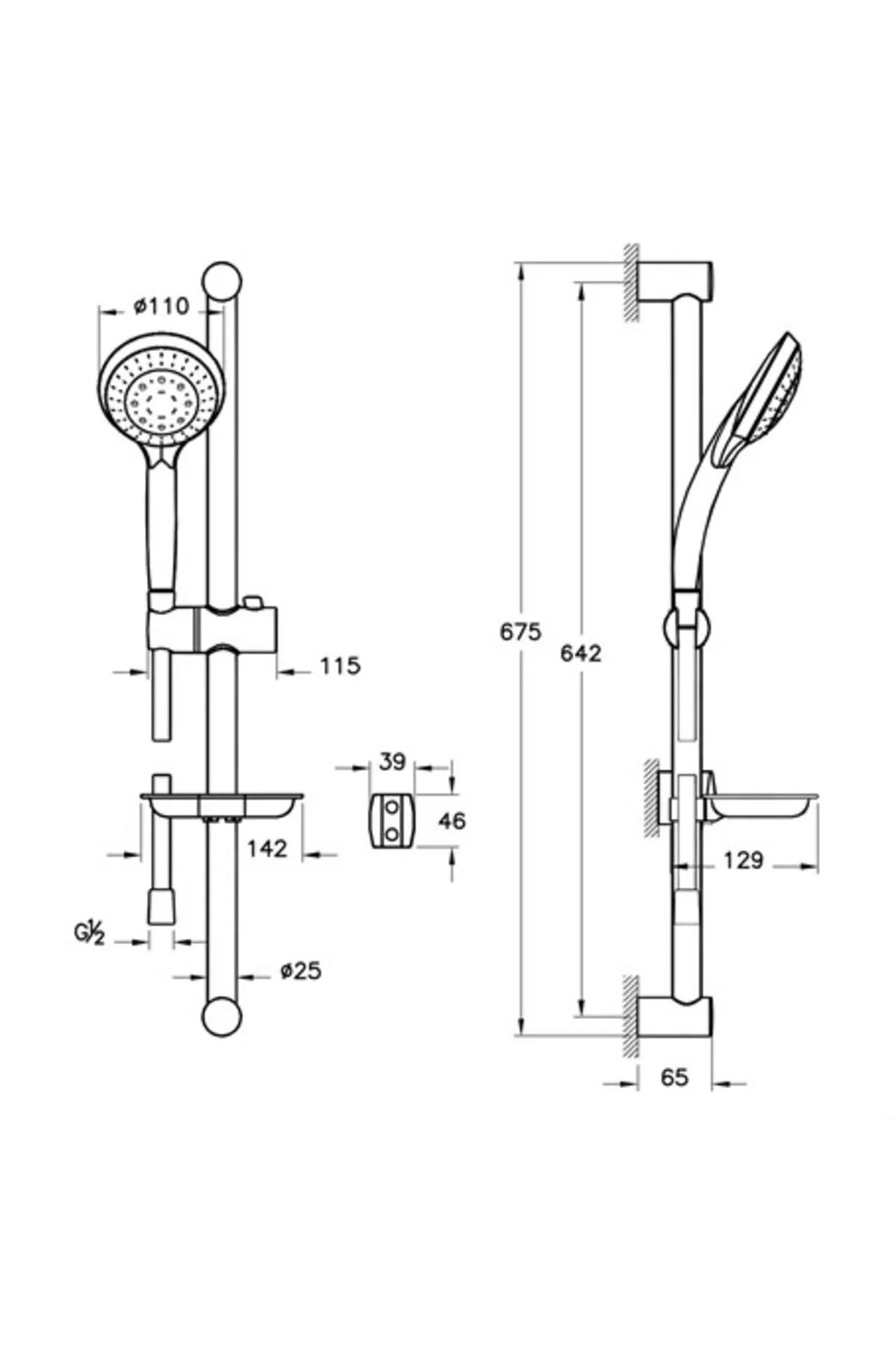 Artema Duş Takımı, Cozy 5F, Sürgülü, A45682ArtemaA45682Sürgü El Duşu Takımı
