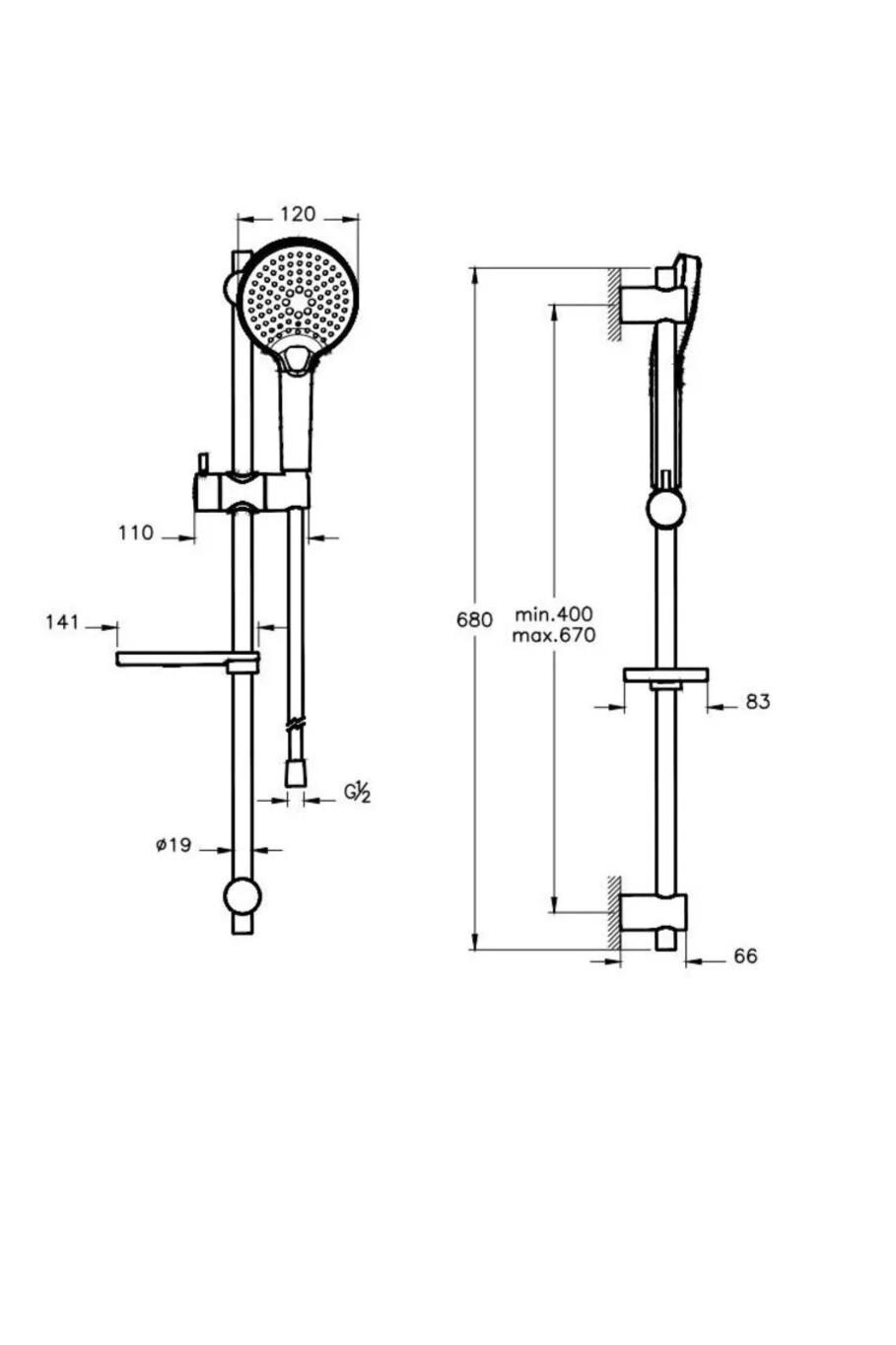 Artema Duşu Takımı, Bliss 3F, Sürgülü El, Fırçalı Nikel, A4574334ArtemaA4574334Sürgü El Duşu Takımı