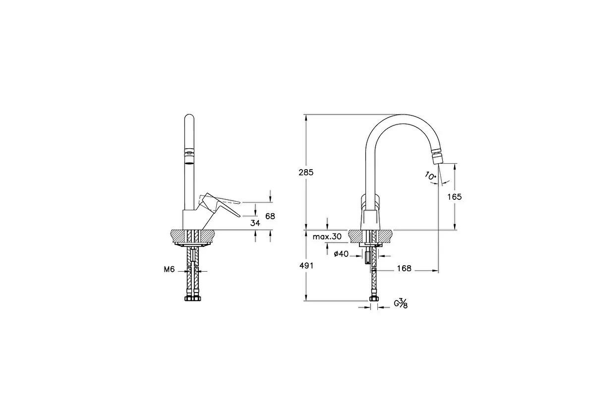 Artema Eviye Bataryası, Flow Soft, Kısa, Krom, A43404ArtemaA43404Eviye Bataryaları