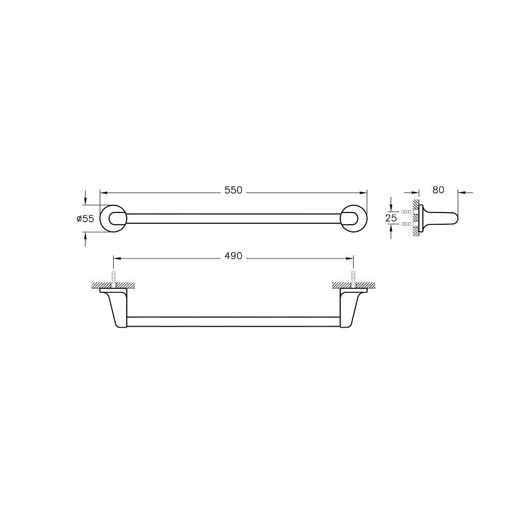 Artema Havluluk, Marin, 490 mm, Krom, A44944ArtemaA44944Banyo Havluluk