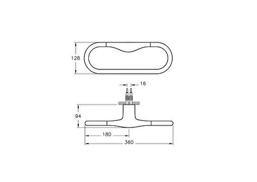 Artema İstanbul Halka Havluluk, Krom, A48008 ArtemaA48008Banyo Havluluk