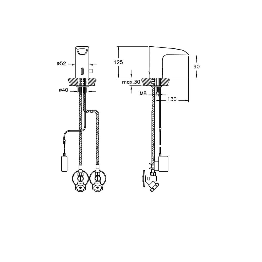 Artema Lavabo Bataryası, Aquasee, Fotoselli (Şelale Akışlı, Çift Su Girişli, Elektrikli) A47076ArtemaA47076Lavabo Bataryaları